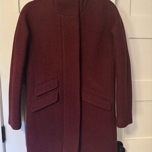 J. Crew Rich Burgundy wool blend Coat